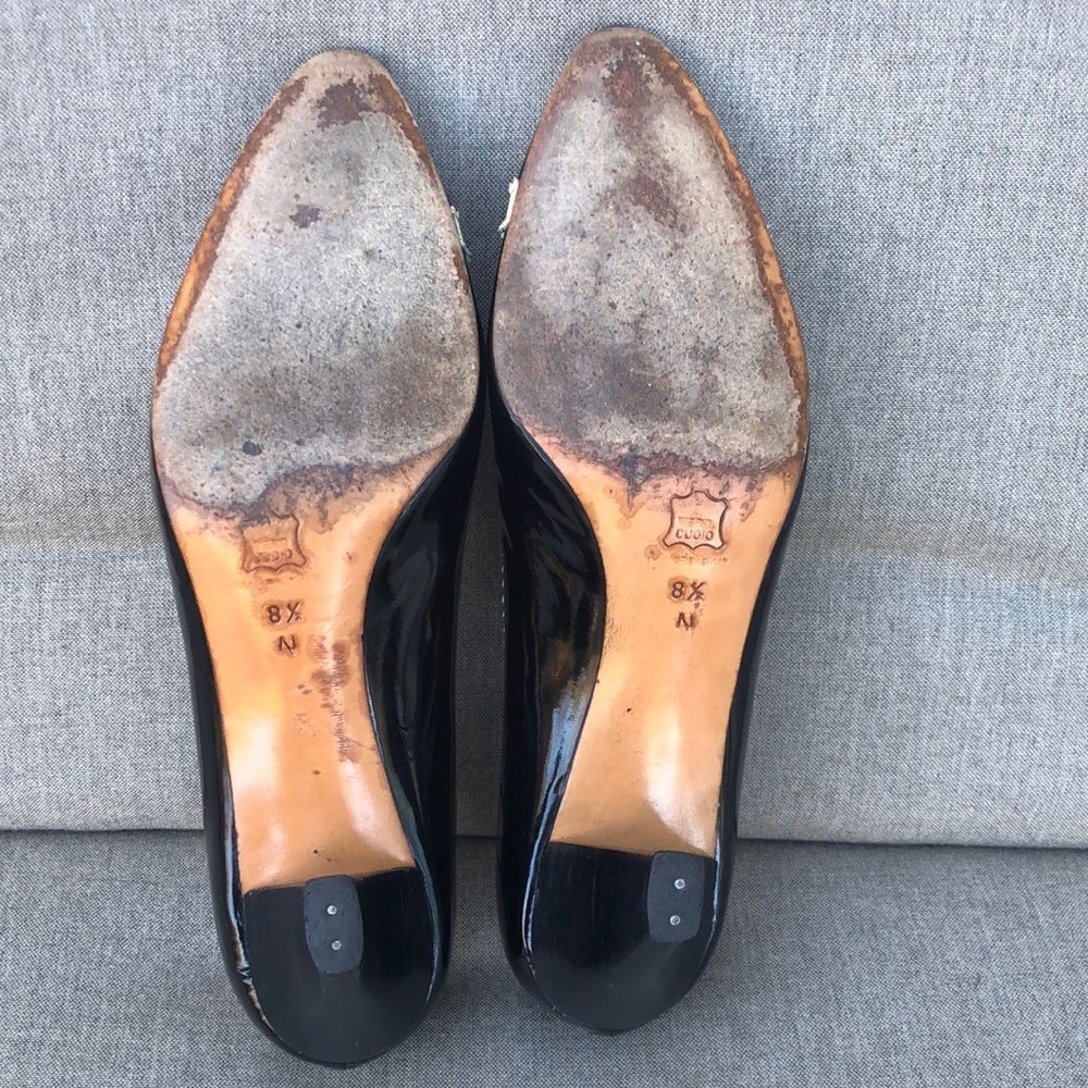 YSL Vintage Patent Spectator Pump in Ivory & Black - Picture 7 of 13